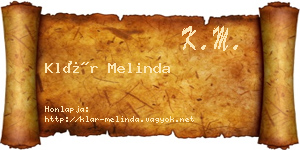Klár Melinda névjegykártya