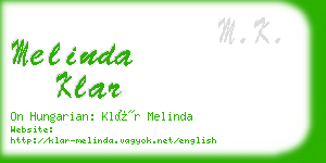 melinda klar business card